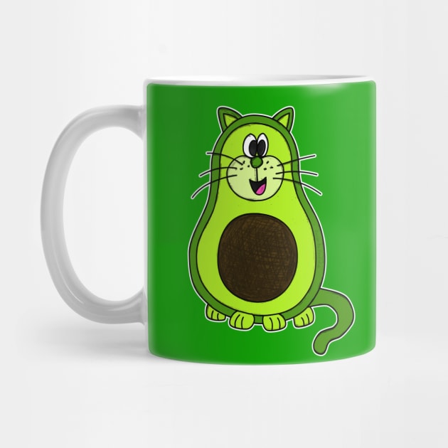 Avocado Cat Funny Healthy Eating Vegan by doodlerob